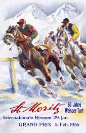 Old poster for St. Moritz racing.